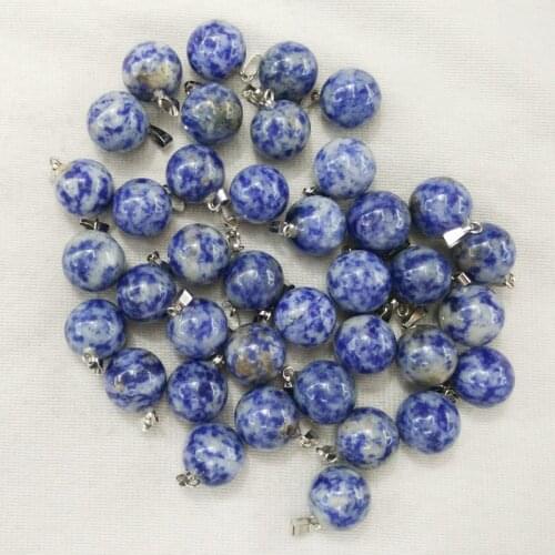 2017 fashion high quality Natural Sodalite ball shape pendants for jewelry Accessories making 50pcs/lot wholesale free shipping