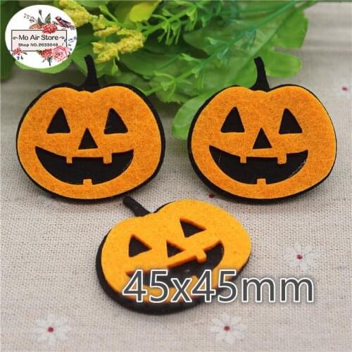 4.5CM 10pcs Non-woven patches Halloween pumpkin two-double Felt Appliques for clothes Sewing Supplies diy craft ornament