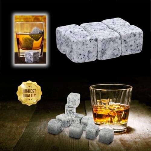 6pcs Whisky Ice Stones With Bag Sipping Ice Whisky Stone Whisky Cooler Wedding Gift Favor Christmas Bar Barware Bartender Summer