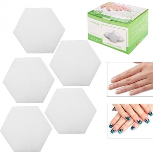 80Pcs Professional Hexagram Nail Gel Polish Remover Lint-Free Napkins Easy Wraps Cleansing Sponges Nail Buffer Nail Art Cleaning