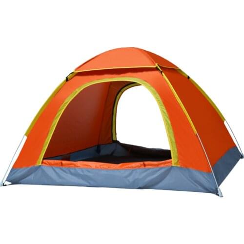Backpacking Camping Tent, Lightweight 3-4 Persons Tent Waterproof Sun-proof Portable Aluminum Poles Travel Tents[orange color]