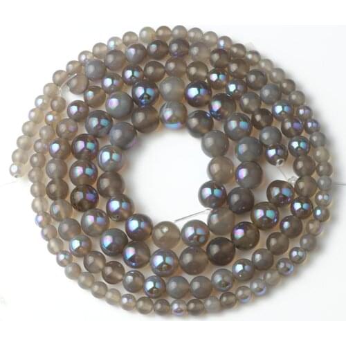 Natural Gray Agates Labradorite Sone Bead Diy Women Necklace Bracelet Loose Spacer Beads for Jewelry Making Diy Earring 6/8/10mm