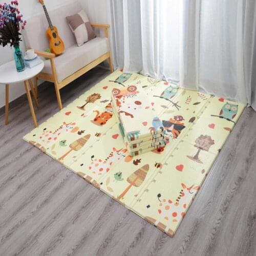 Childrens Rugs For Room Foldable Baby Play Mat Cartoon Double-Sided Crawling Mat XPE Waterproof Soft Floor Toddlers