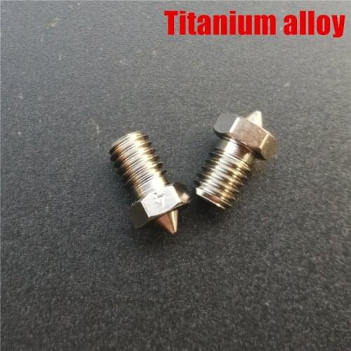 2pcs anycubic mega predator 0.4mm V6 V5 Titanium alloy nozzle 1.75mm TC4 Hardened high temperature nozzle 3D printer parts