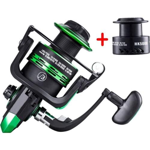 Bass Carp Spinning Reel 5.2:1 Metal Coil Spool Saltwater Spinning Fishing Reel with Spare Spool 1000 - 7000