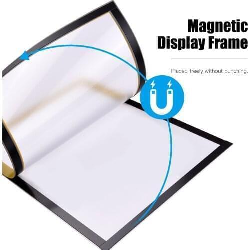 PVC Magnetic Frame A4 Document Sign Holder Frosted Magnetic File Frame PVC Poster Picture Notice Display Frame for Wall Door