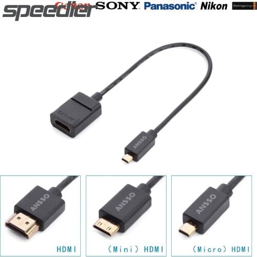 Mini Micro to HDMI-compatibl female convert cable notebook projector TV 4K 60P;18Gbps;HDR Digital Single Lens Reflex Ultra Slim