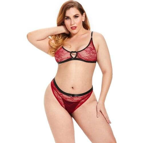 Fashion Sexy Lingerie Set Plus Size Push Up Underwear Women Bras Transparente Panty And Bra Set Lace Sexy Sets Lace Sleep Tops