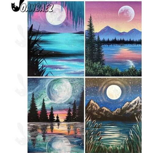 Cartoon Landscape Diamond Painting Moon Mosaic 5D Diy Mountain Cross Stitch Kit Handmade Inlaid Wall Decoration Craft Gift