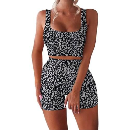 New Naveled Sets Breathable Gym Clothing Workout Printed Running Clothes Summer Yoga High Waist Sport Outfit Casual Fitness Suit