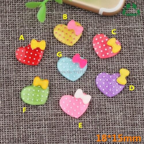 Heart Charms for kids Jelly Hearts Charms Resin Slime Charms 10pcs Flatback Cabochons for Phone Cases diy cabochons Scrapbooking