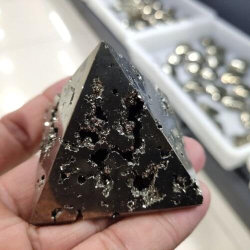 Natural Pyrite Pyramid Tower Shape Quartz Crystals Raw and Mineral Healing Energy Stones Specimen Home Decor Gift