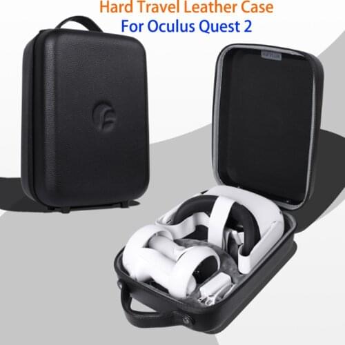 Hifylux Lychee Pattern Shock-Proof Hard Travel Water-proof Leather Protective Case Box Hand Bag Carry Case For Oculus Quest 2