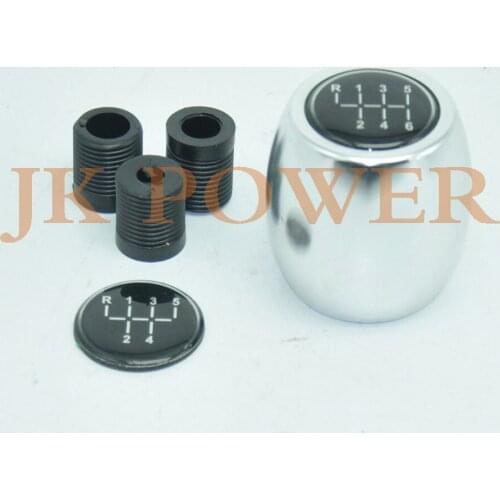 JK POWER Chrome 50MM Universal Drum Convex Style Car Manual Automatic MT Gear Shift Knob 5 Speed 6 Speed
