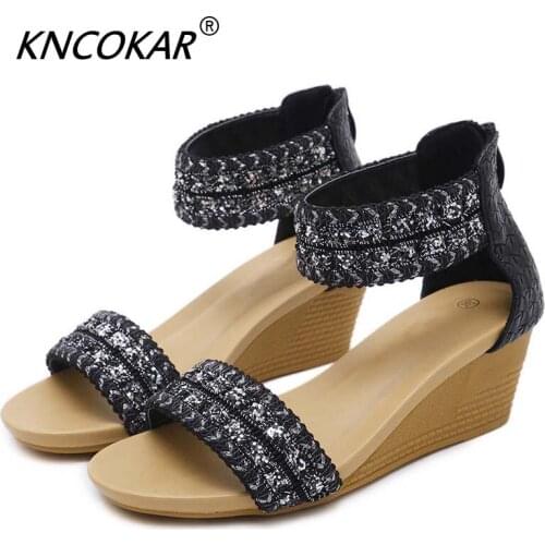 Womens Sandals Are Roman-Style Platform Shoes With Large Comfortable Heels Bohemia Female Sandals 35-42