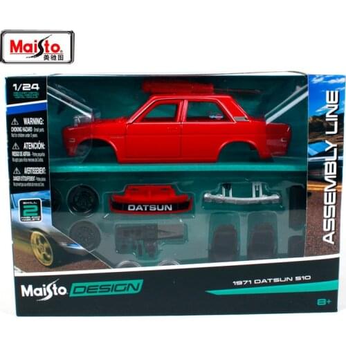 Maisto 1:24 1971 DATSUN 510 Assembly DIY Retro performance car Diecast Model Car Toy New In Box Free Shipping NEW ARRIVAL