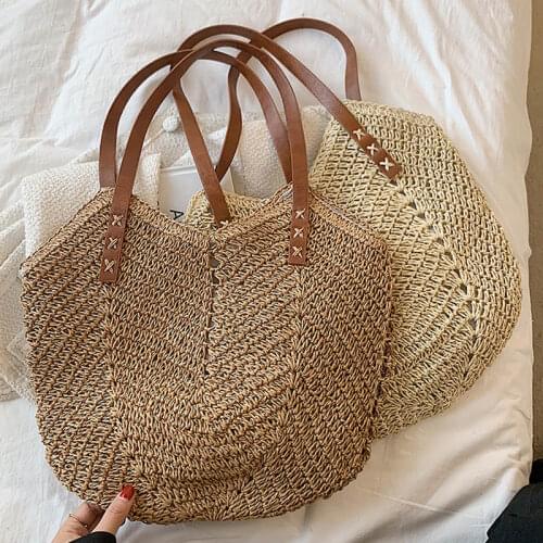 New Summer Larger Capacity Shopping Shoulder Bags For Womens Fashion Travel Beach Lady Handbags Top Handel Daily Use Bucket Bag