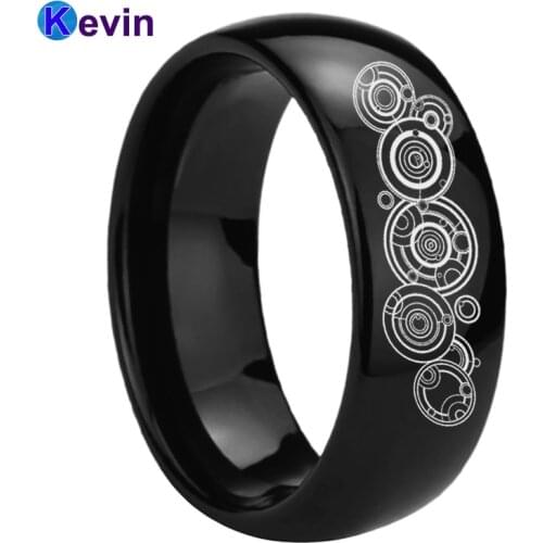 8MM Tungsten Wedding Band Men Women Engraving Ring With Laser Engraving Comfort Fit