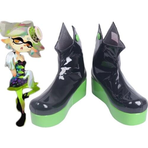 Splatoon Squid Green Cosplay Boots Shoes Custom Made Halloween Carnival Party Cosplay