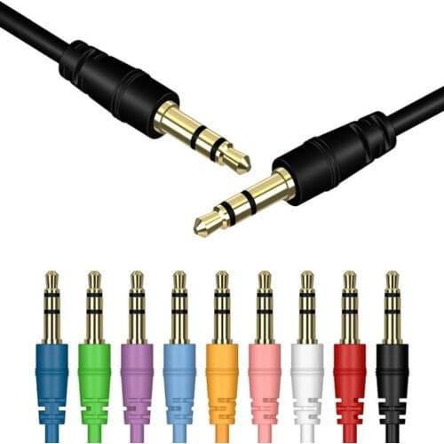 1m 3.5mm Audio Cable Jack Speaker Line Aux Cord For iPhone Samsung S8 Car Headphone Xiaomi Redmi 4X 100pcs