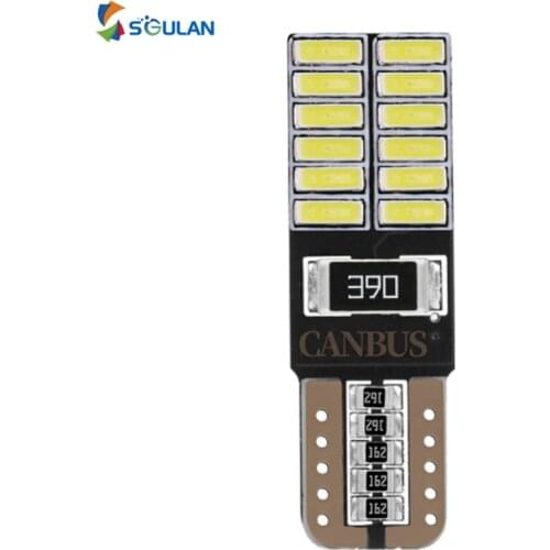 100pcs T10 4014 24Smd LED Car Lights Wedge Canbus High Brightness W5W 194 168 Car Side Marker Parking Position Lights Auto 12V