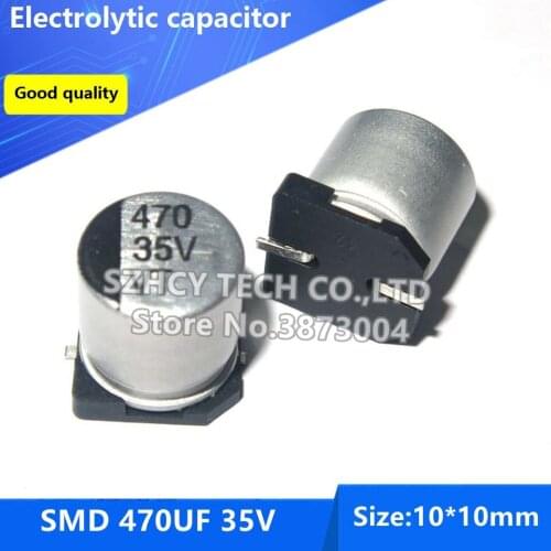100pcs SMD 470UF 35V 10*10 Electrolytic capacitor