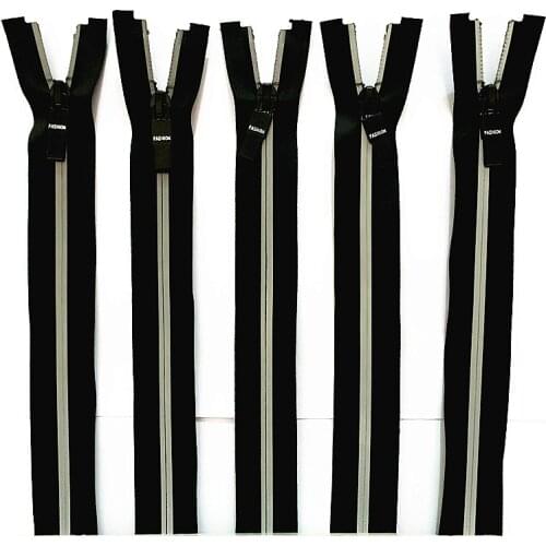 20-70cm5# Black TPU waterproof nylon zipper, outdoor reflective zipper, used in crafts, sewing bags, clothing accessories