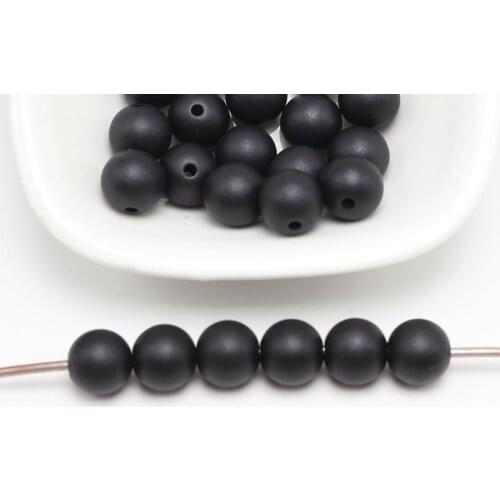 200 Matte Black Acrylic Pearl Round Beads Imitation Pearl 8mm(0.31")