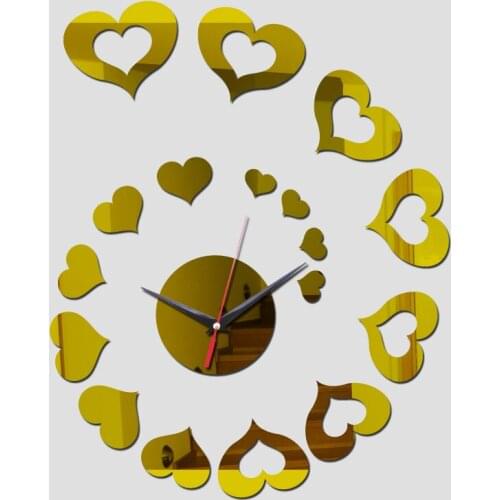 2019 3d diy acrylic style coffee sale new wall clock set watch clocks quartz geometric needle single face