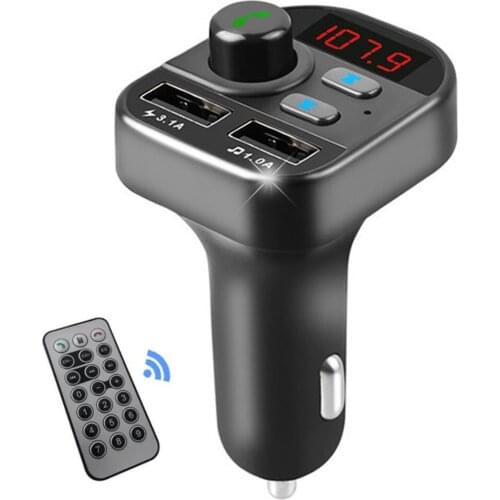 Bluetooth5.0 FM Transmitter Modulator Dual USB Charger Handsfree Wireless Car Kit Support TF U Disk MP3 Music Player with Remote