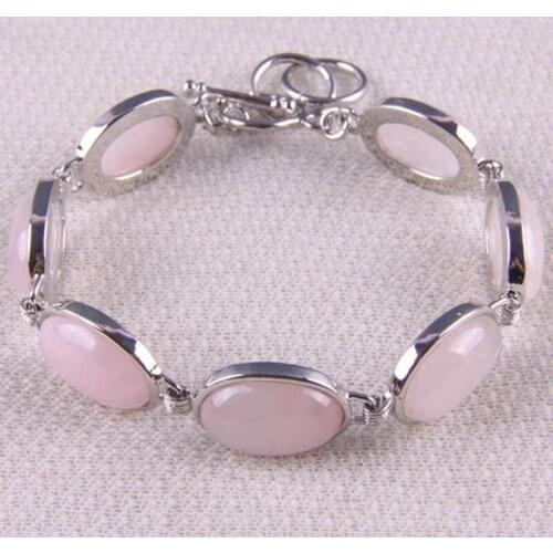 Rose Crystal Beads Bracelet Bangle 8 Inch Jewelry For Woman Gift G054