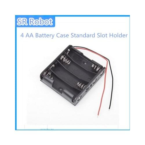 4 AA Battery Case Standard Slot Holder Case Battery Box For 4 Packs AA 2A Batteries Stack 6V Power Supply For Arduino DIY Robot