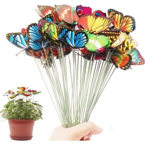 25/50PCS Bunch of Butterflies Garden Yard Planter Colorful Whimsical Butterfly Stakes Decoracion Outdoor Flower Pots Decorations