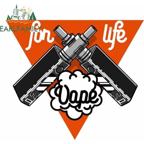 EARLFAMILY 13cm x 11.4cm For Vape Ecigarette Graffiti Car Sticker Sunscreen Decal Anime Graphics Body For Car For JDM SUV RV