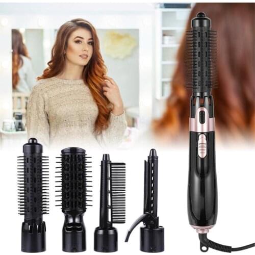 4 in 1 Hair Dryer Brush Electric Hot Air Comb Multifunction Hair Curler Straightener Curler Hair Dryer Negative Ion Dropshipping