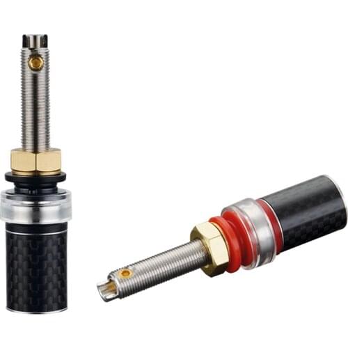 HI-End Hifi Viborg 4PCS BP-6014R Pure Copper Carbon Rhodium plated Fiber Speaker Terminal Binding Post