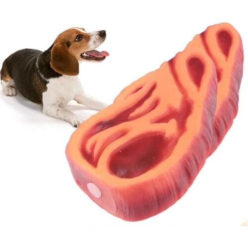Steak Dog Toy Teeth Cleaning Food Dog Toy Squeaky Chew Toy for Small Medium Dogs Simulation Pet Toy Funny Favor Toy