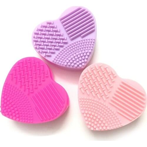 Colorful Heart Silicone scrubbers Shape Clean Make up Brushes Wash Scrubber Board Cosmetic Cleaning Tools for makeup brushes