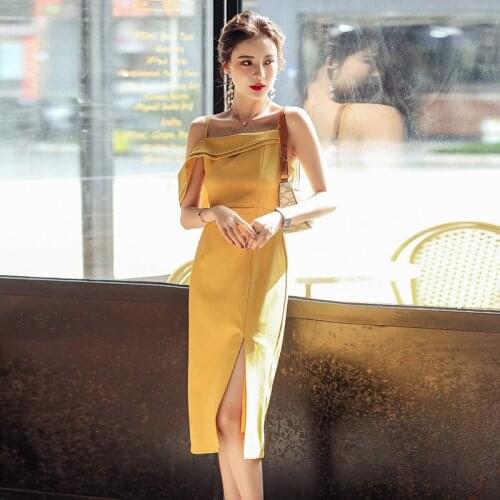 Fashion Summer Vintage Sleeveless Midi Party Dress Ladies Streetwear Elegant Casual Sexy Strap Ruffle Split Beach Vacation Dress