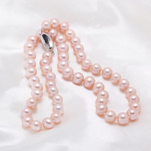 Natural Freshwater Potato-shaped Pearl 8-9 Mm Necklace For Elegant Women Wedding Dress Gift