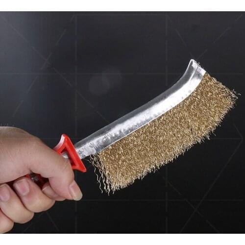 Portable Durable Stainless Steel Wire Brush Outdoor Picnic Bbq Grill Cleaning Tools Multifunction Derusting Brush Accessories