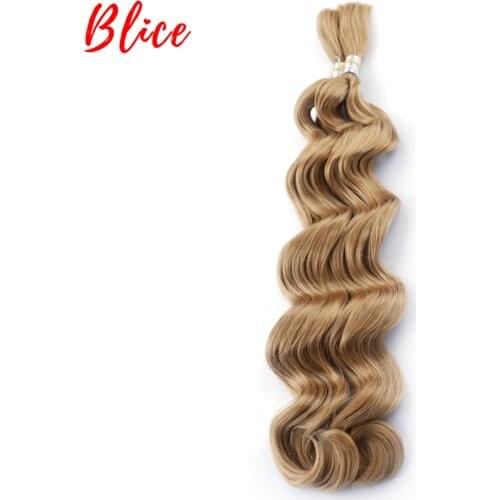 Blice 18 "-24" Synthetic Hair Bundles No Weft Natural Wave 1PCS Crochet Synthetic Bulk Frosted Blonde Hair Extensions For Women