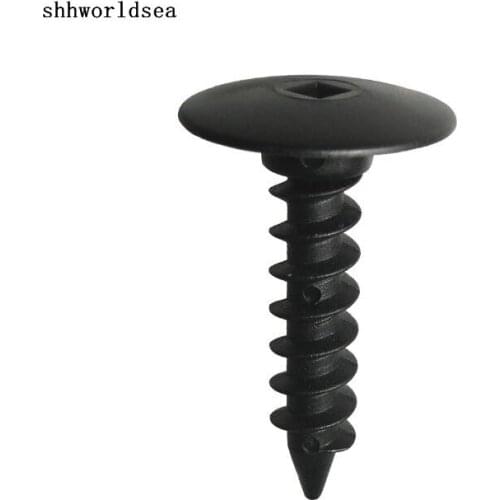 Shhworldsea 100pcs Nylon Black Foam to Bumper Fascia Screw Fastener Clip For Ford 6503819, 6503401 For Chrysler