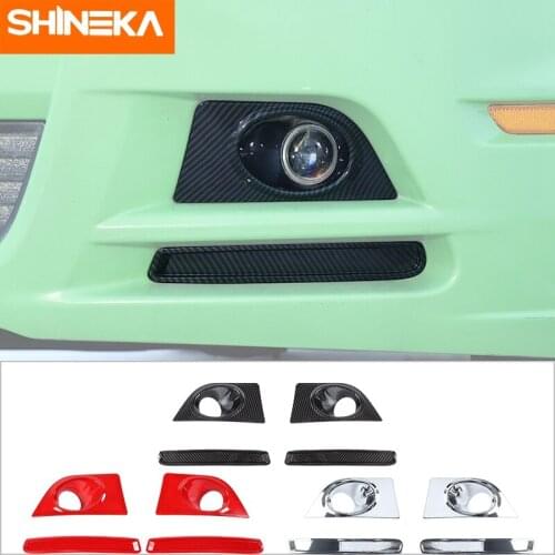 SHINEKA ABS Car Front Fog Light Lamp Decoration Cover Trim Bezels Stickers For Ford Mustang 2010 2011 2012 2013 2014 Accessories