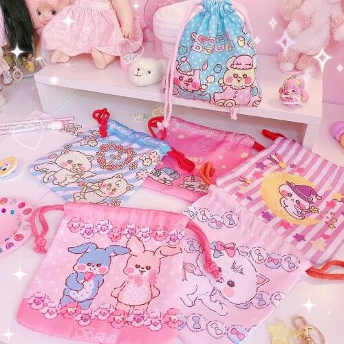 Cartoon Rabbit Foldable Eco-friendly Print Shopping Bag, Foldable Tote Bag, Comfortable Roomy Travel Bag, Grocery Bag girls bags