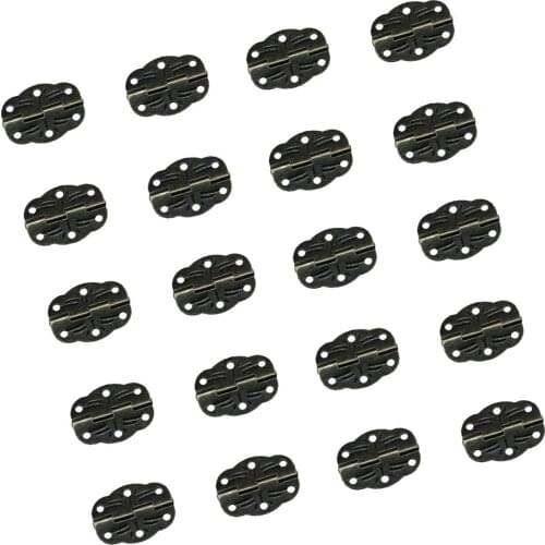 20 Pieces Iron Printing Butt Door Hinges Internal Gate Cabinet Fixed Tool Bronze