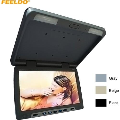 FEELDO Car Bus 15.6 inch Roof Mounted LCD Monitor Flip Down LCD Monitor for Car DVD 3-Color #HQ1292