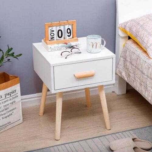 1Pcs Nordic Simple And Stylish Wood Nightstands Dresser Bedside Table Bedroom Furniture Night Stand Coffee Tables HOT HWC