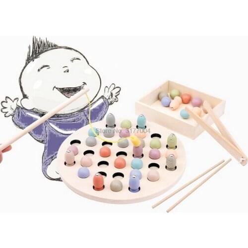 DHL 10set Kids Early Educational Toys Clip Beads Fishing Multi-functional learning Toy For Children Montessori