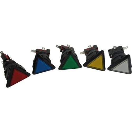 12 pcs of triangle lighted Illuminated Button with microswitch LED for arcade game machine, 5 colors for choosing
